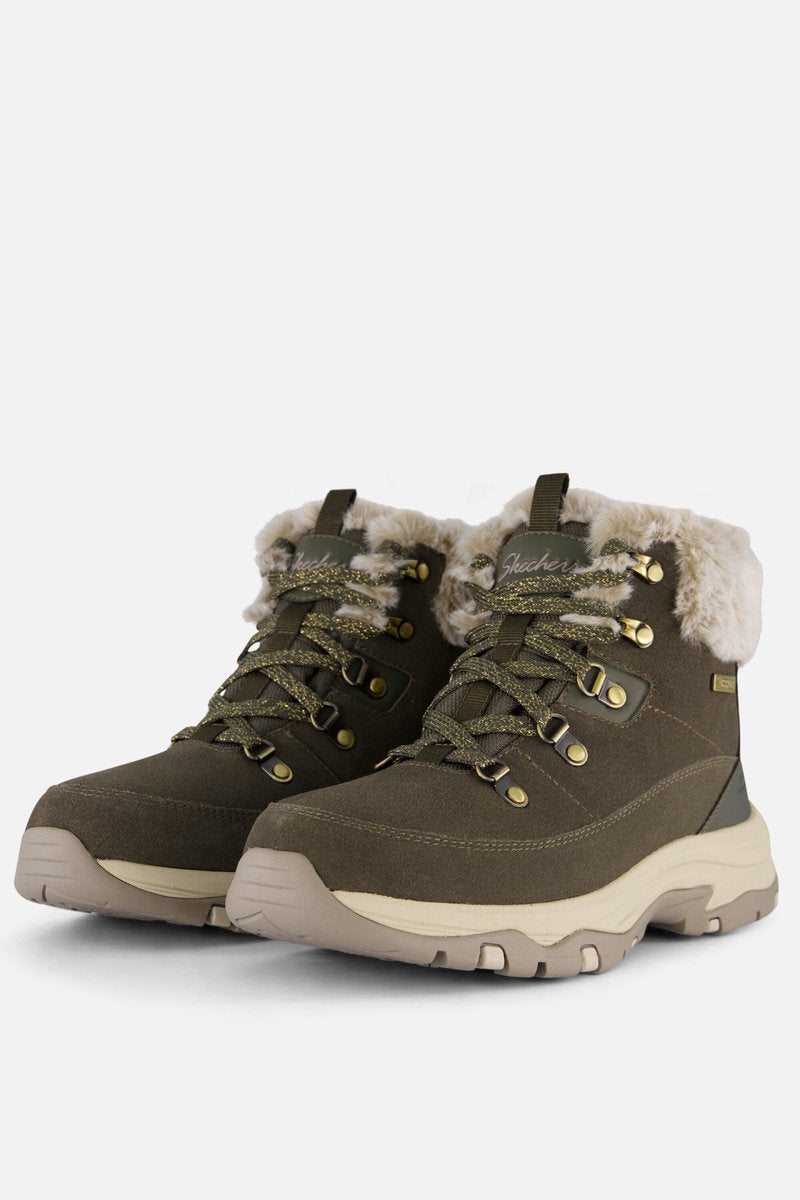 Skechers trego - snow worries dames laarzen - olijfgroen - maat 36