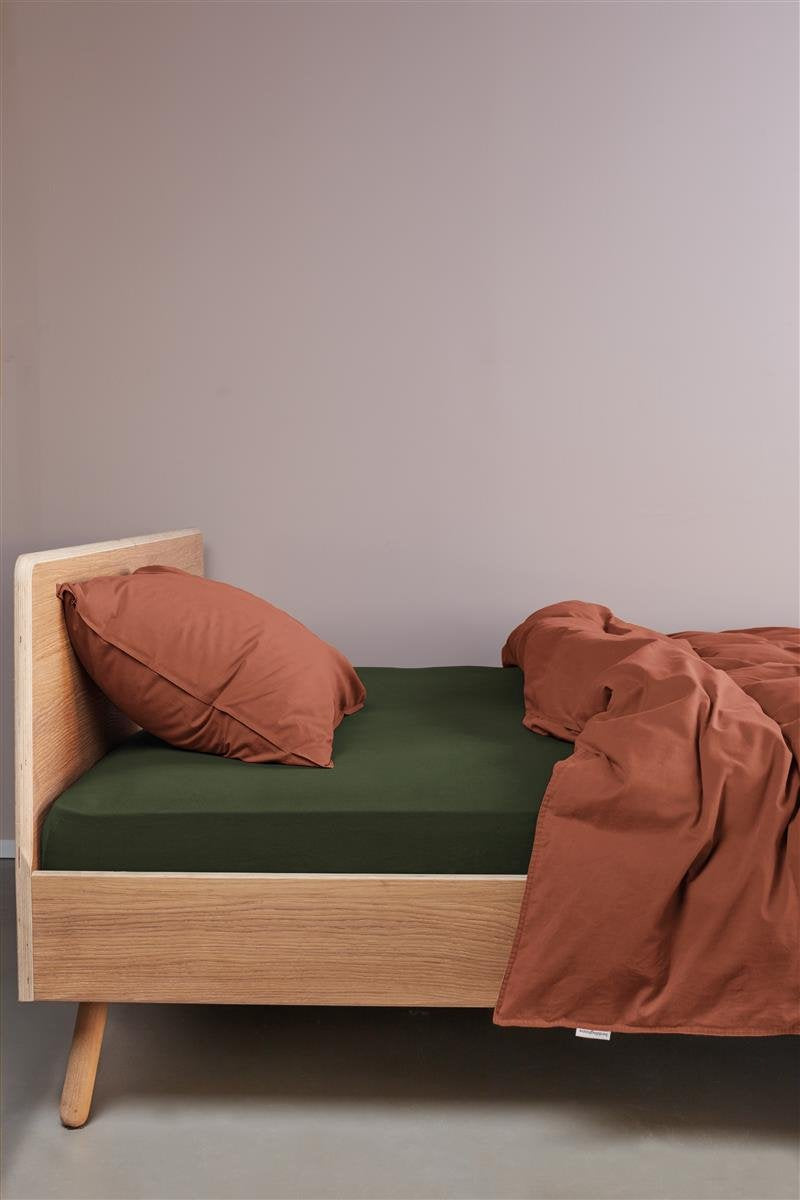 Beddinghouse - jersey - split-topper - hoeslaken - 160x220 cm - donker groen