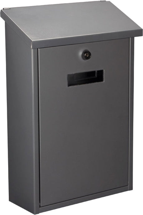 Perel brievenbus rio, wand- en paalmontage, met naamplaatje, incl. 2 sleutels, afmetingen (h x b x d) 39.5 x 27 x 10 cm, zilvergrijs