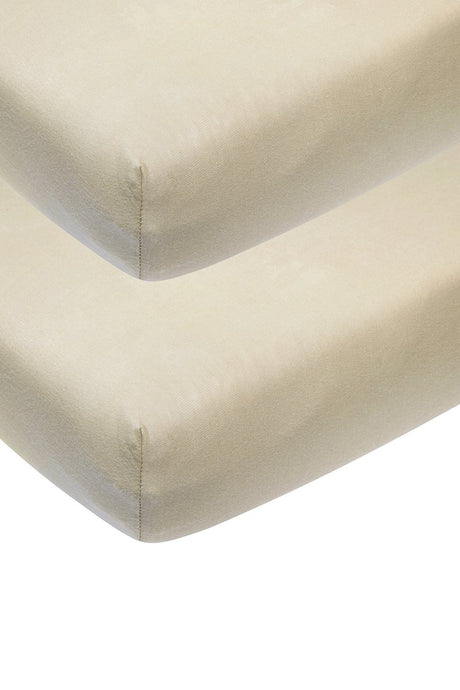 Meyco baby uni hoeslaken co-sleeper - 2-pack - sand - 50x90cm