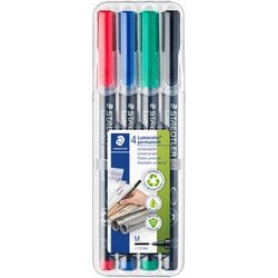 Staedtler lumocolor m permanent pen - box 4 kleuren