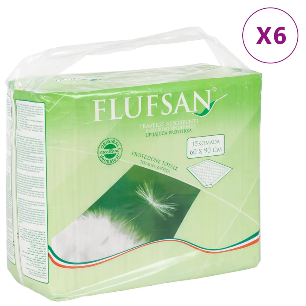 VidaXL Flufsan Incontinentie onderleggers 90 st 60x90 cm