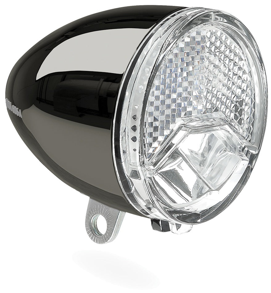 koplamp 606 E-bike 6-48 volt donker chroom 15 lux