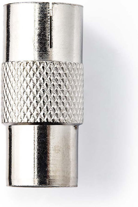 Nedis satelliet- en antenne-adapter - iec (coax) male - iec (coax) female - vernikkeld - 75 ohm - recht - metaal - zilver - 1 stuks - blister
