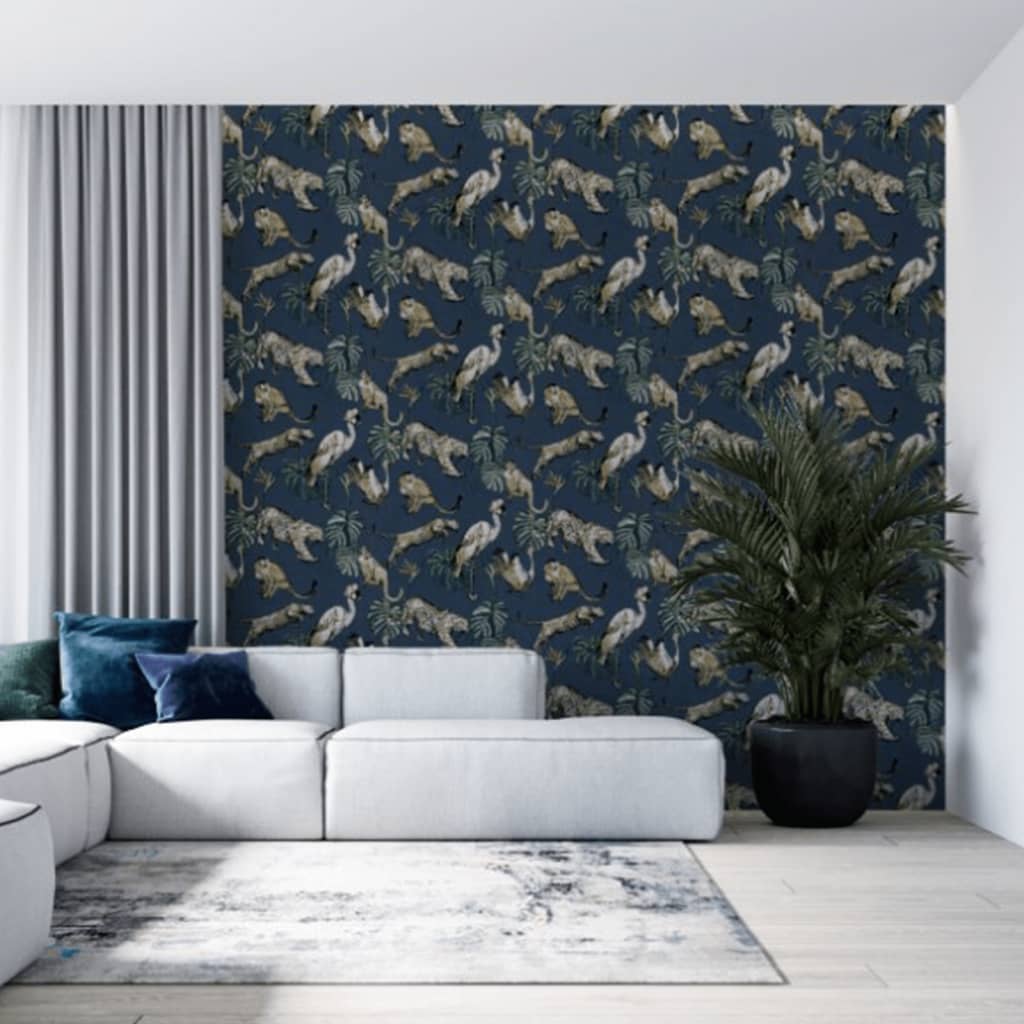 Noordwand noordwand behang zero exotic animals blauw