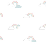 Noordwand behang mondo baby clouds wit blauw roze