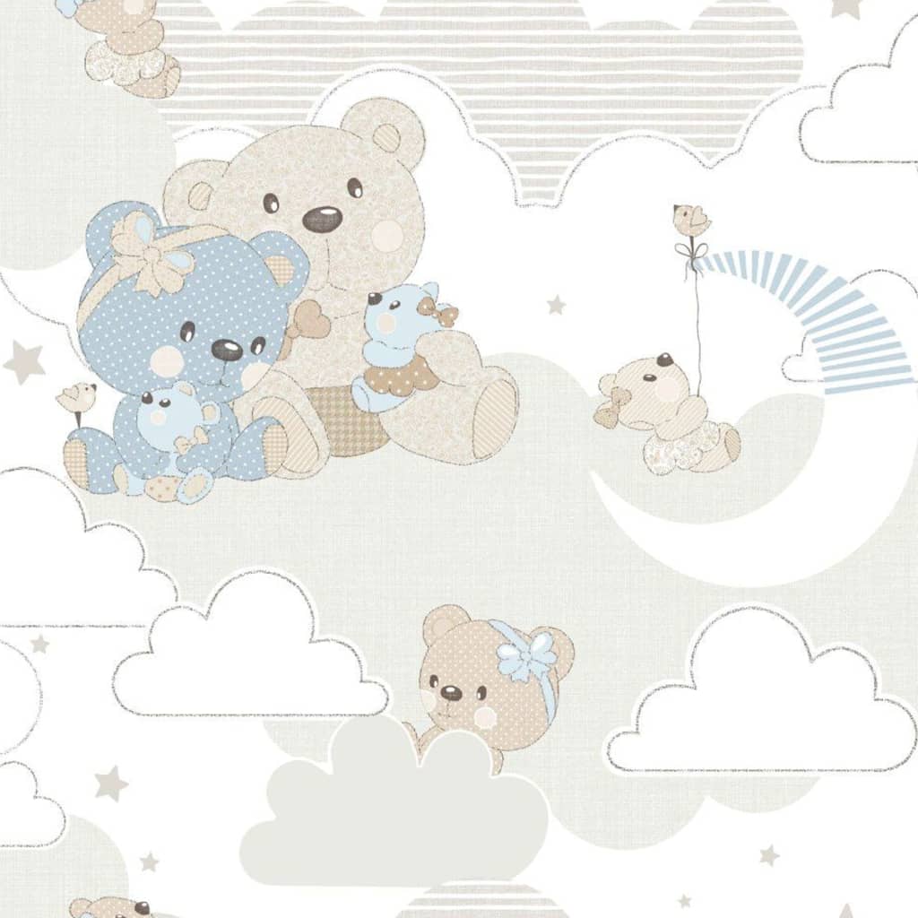 Noordwand Noordwand Behang baby Hug Bears blauw en beige