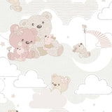 Noordwand noordwand behang baby hug bears roze en beige