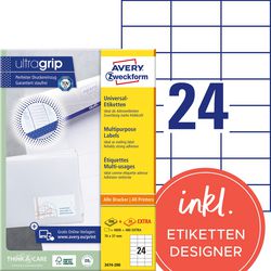 Multifunctionele etiketten avery zweckform 3474 stuks wit