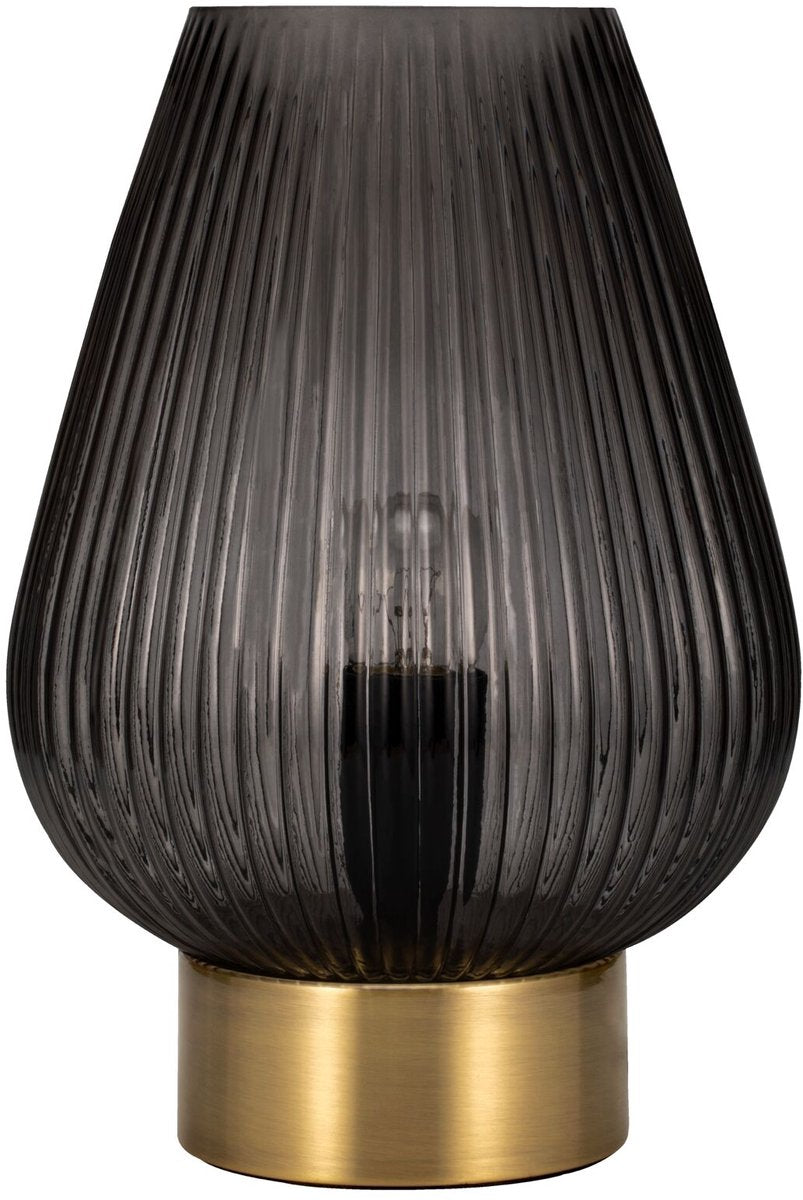 Pauleen led-tafellamp crystal gloom e27 max. 40w rookglas, messing
