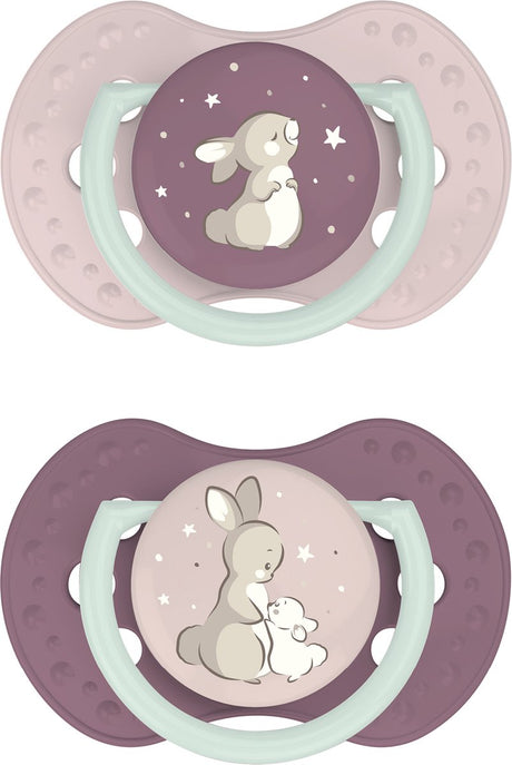 Difrax lovi fopspeen dynamisch - classy - 6 tot 18 maanden - roze beige - 2 stuks