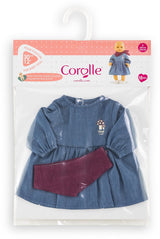 Corolle poppenkleding jeans jurk met sjaal voor 30cm pop denim.