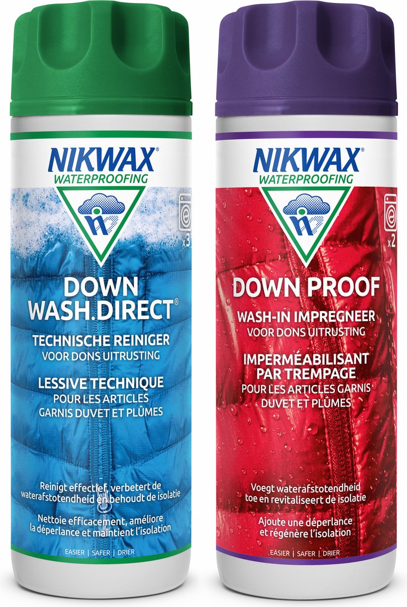 Nikwax down wash down proof 300ml - impregneermiddel - wasmiddel - 2pack