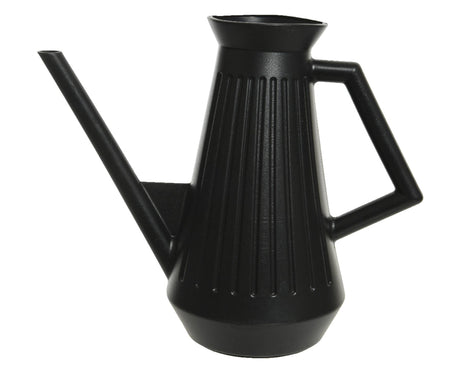 Decoris gieter kunststof 1,8 liter l29-w14-h24.5cm zwart ribbel