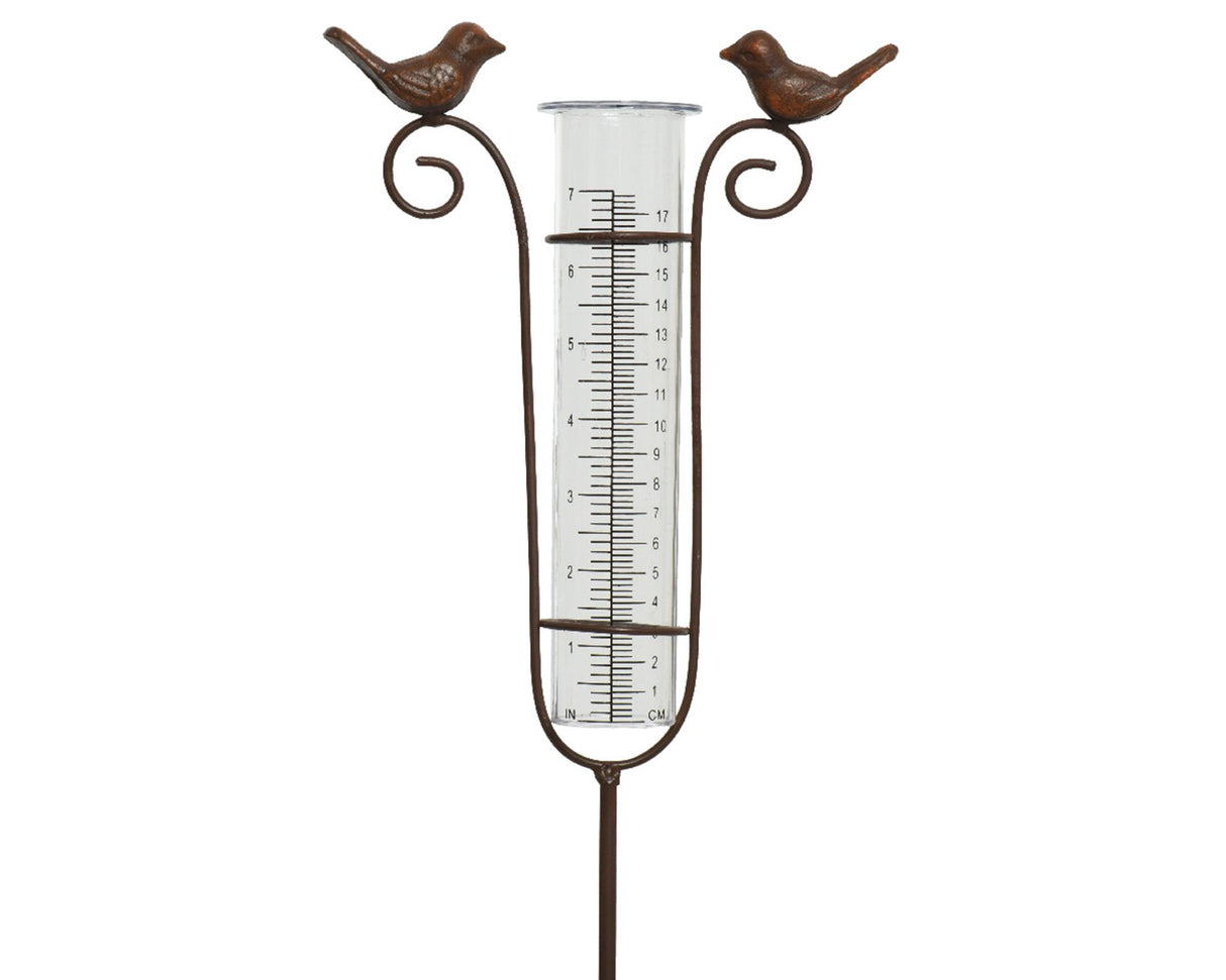 Decoris regenmeter polyresin h115cm met vogels