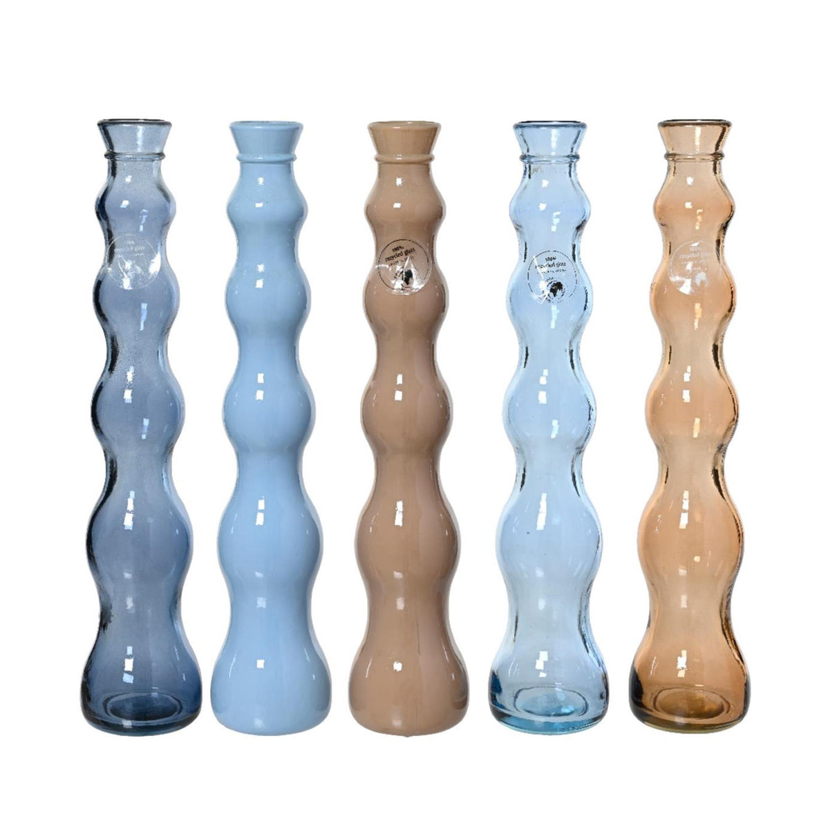 Decoris vaas fles recycled glas h32cm