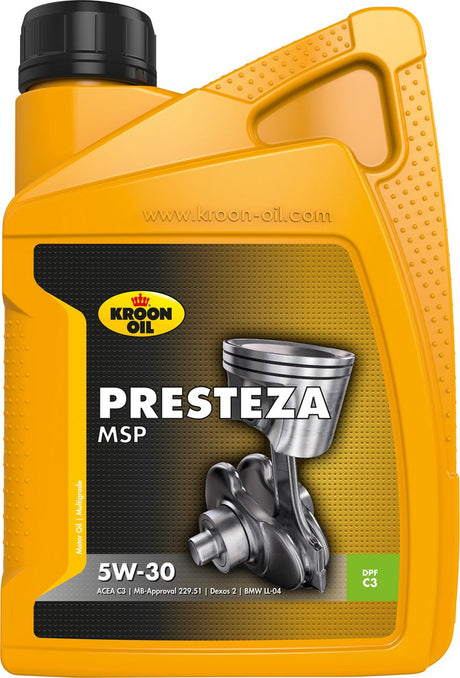 Kroon-oil kroon oil - presteza msp 5w-30 - synthetische motorolie - 1 liter - transparant