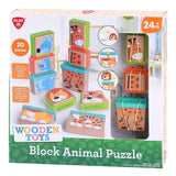 Playgo play houten blokpuzzel dieren - educatief speelgoed 20-delig.