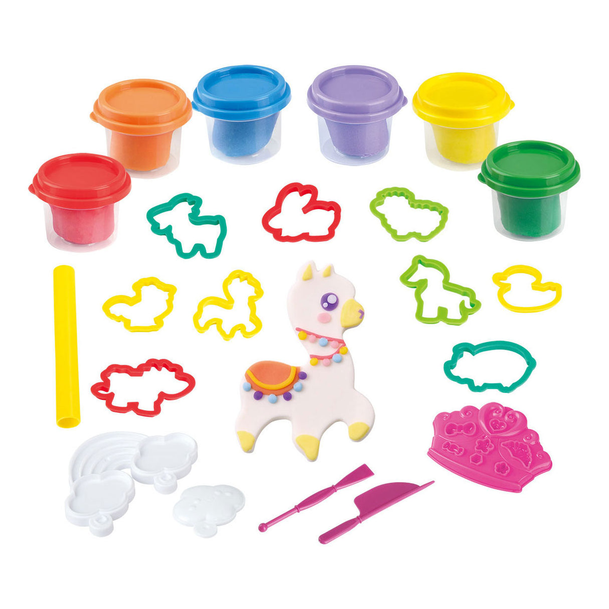 Playgo boerderijdieren kleiset - 6 kleipotjes