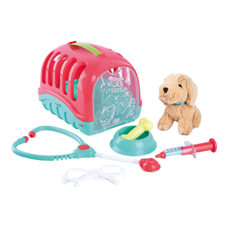 Playgo dieren reismandje met knuffelpuppy - 7dlg.