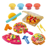 Playgo pizza kleiset speelgoed - 4 kleipotjes creatief spelen.