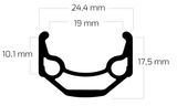 Ryde velg zac 19 28 622 x 19c aluminium 36 gaats 14g - zwart