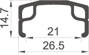 Rodi voorwiel 28 622*21 parallex - zilver