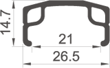 Rodi voorwiel 28 622*21 parallex - zilver