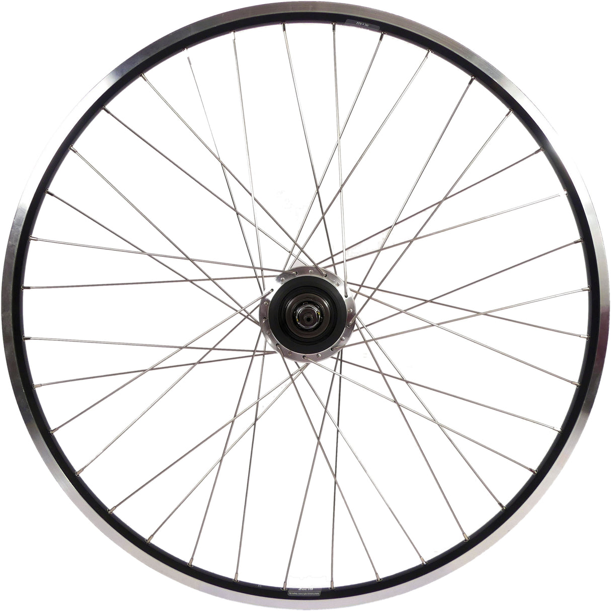 Shimano Achterwiel 28 622 x 19C met Nexus 7 naaf voor rollerbrake zwarte geslepen velg met RVS spaken