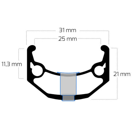 Ryde Velg ZAC Bull 28 29 622 x 25C aluminium 36 gaats 14G zwart geslepen