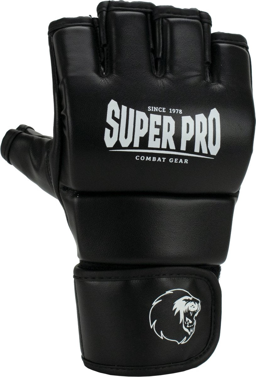 Super pro combat gear brawler mma handschoenen zwart wit small