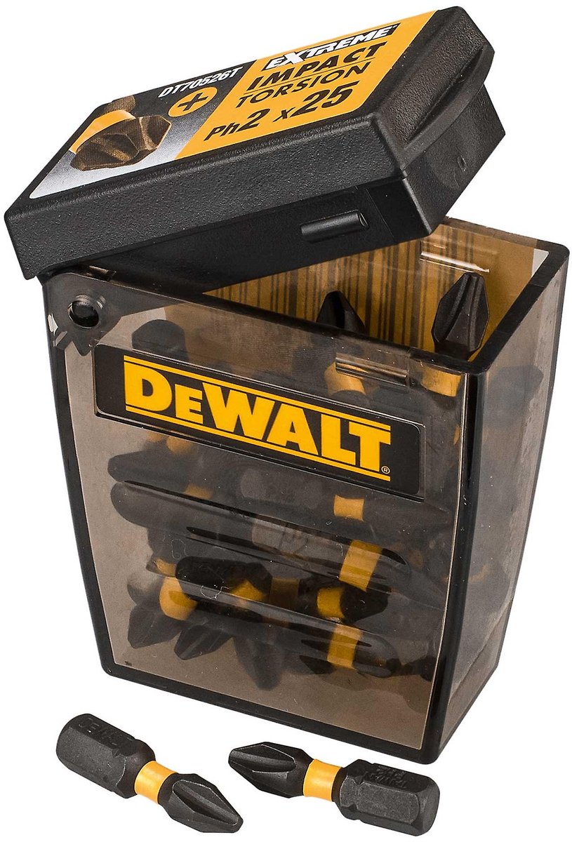 Dewalt dt70556t flextorq schroefbits pz2 25mm in tough case ve=25