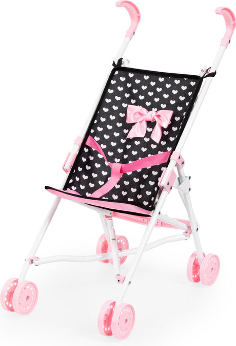Bayer design - poppenbuggy in zwart, wit roze