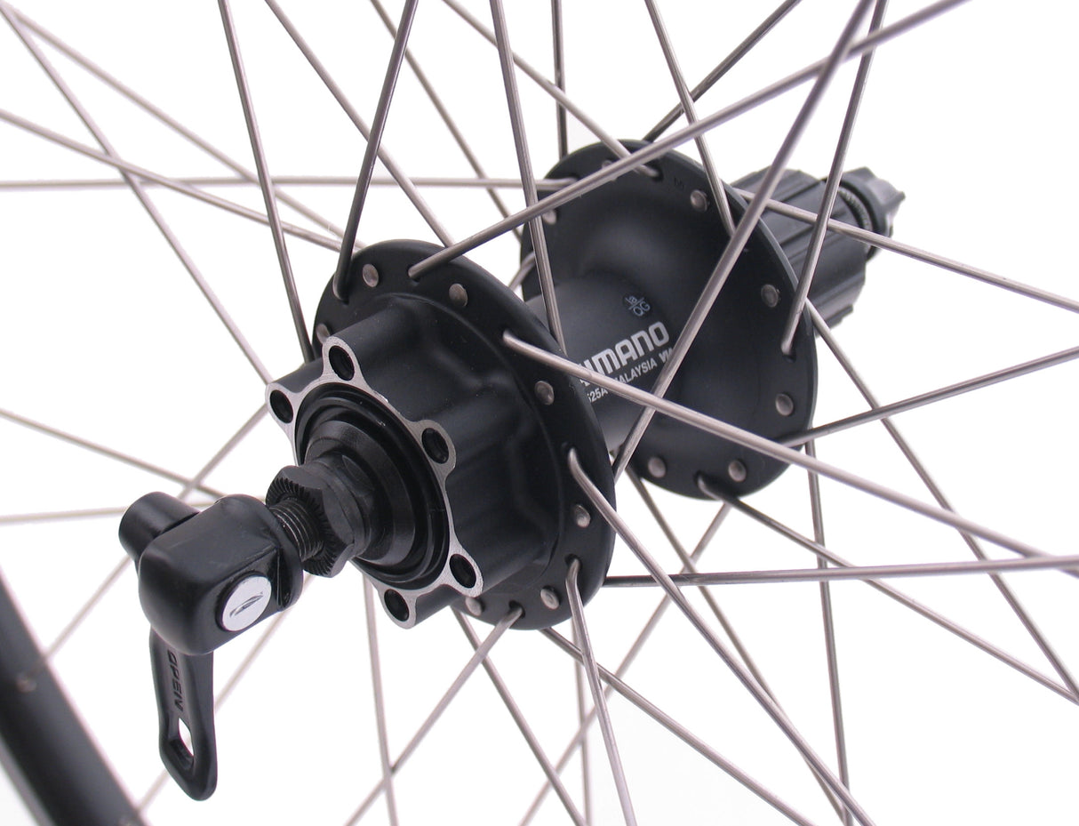 Shimano achterwiel 28 29 622x19c ryde andra 30 velg met fh-m525 8 9 10 speed naaf voor 6 bouts remschijf - zwart