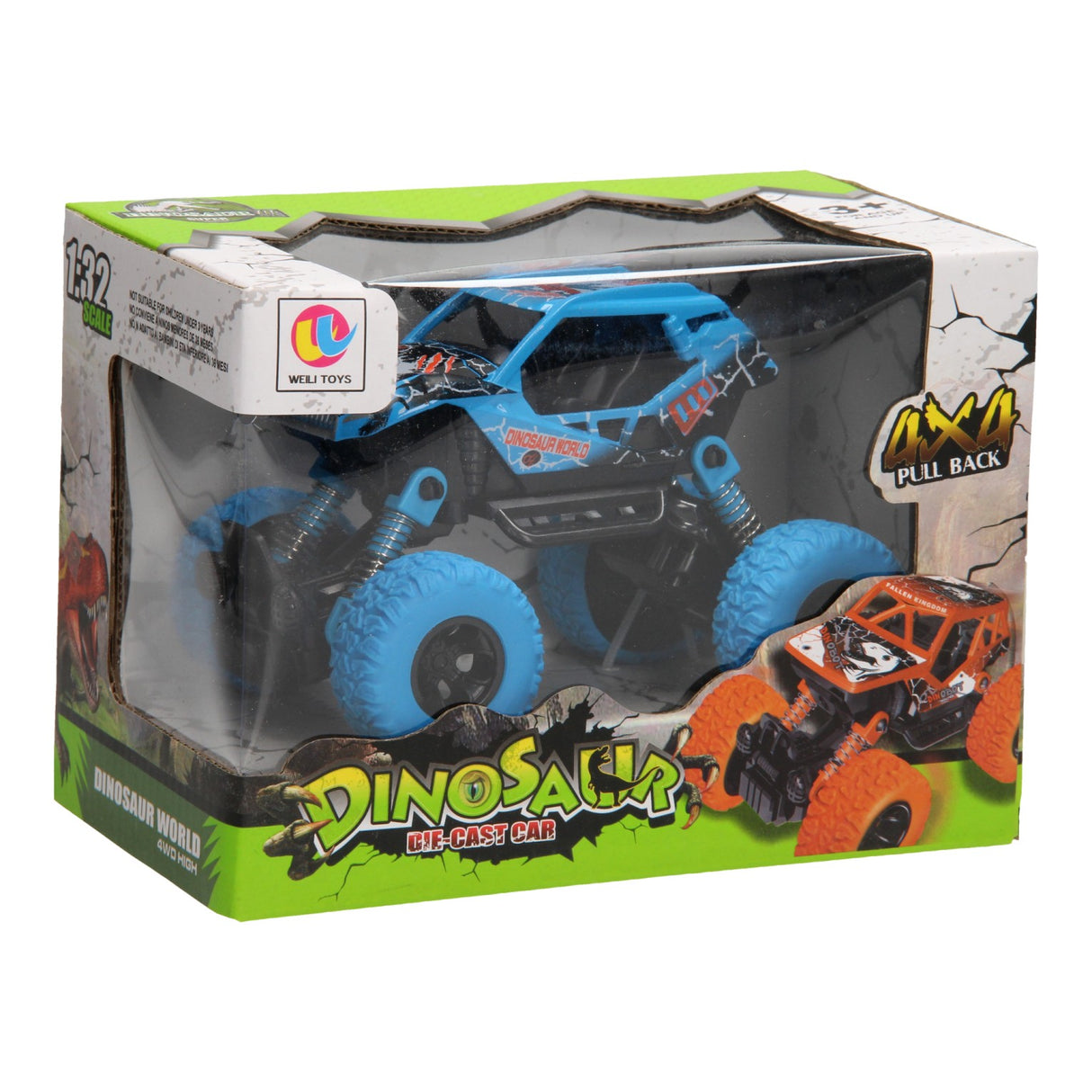 Die-cast Pull Back Monstertruck Dino, 1:32