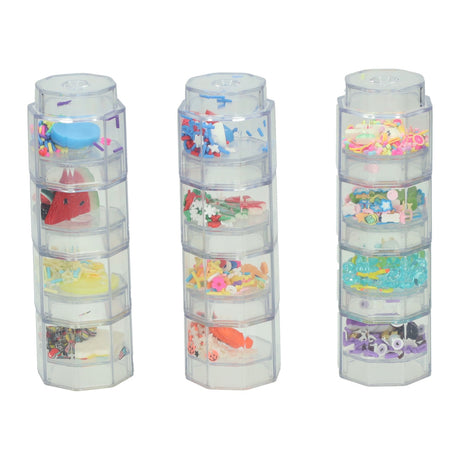 Glitter sprinkle stapelbare achthoeken - 12dlg