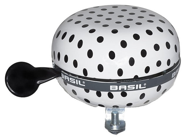 Basil Polkadot fietsbel wit zwart