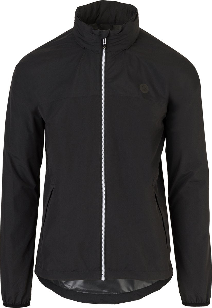 Agu go regenjas essential - regenjas dames heren - ademende en waterdichte regenjas - fietsjack - zwart - m