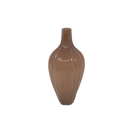Countryfield vaas hoog eline mat bruin glas ã˜16xh36cm