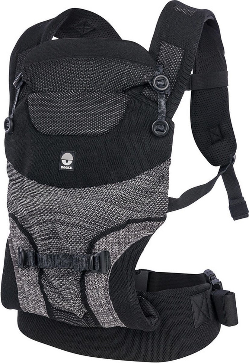 Dooky draagzak baby - baby carrier terra nova black - kinderdrager - draagzak peuter en baby 3,5-15 kg - ergonomische m-positie - rugdrager - verstelbaar en ademend - draagzakken - babydraagzak