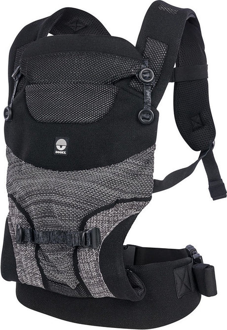 Dooky draagzak baby - baby carrier terra nova black - kinderdrager - draagzak peuter en baby 3,5-15 kg - ergonomische m-positie - rugdrager - verstelbaar en ademend - draagzakken - babydraagzak