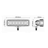 Werklamp rechthoekig LED 160 mm