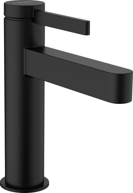 Hansgrohe finoris - wastafelmengkraan - ééngreeps bediening - met trekwaste - 110mm - mat zwart