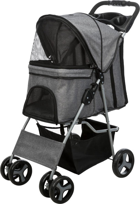Trixie huisdieren wandelwagen inklapbaar grijs | dierenmand