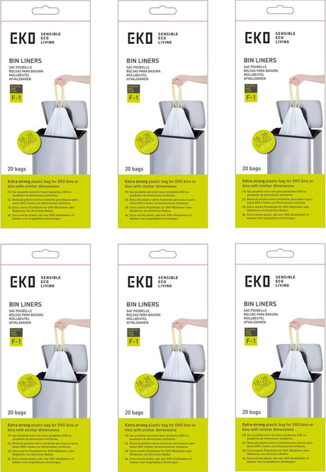 Eko - afvalzakken 30.3 ltr (f1) (6x20 stuks) - - wit - afvalzak