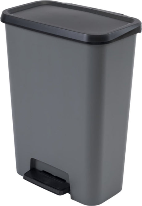 Curver compatta prullenbak - 50 liter - grijs zwart