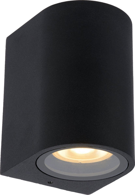Lucide zaro - wandspot wandlamp binnen buiten - 1xgu10 - ip44 - zwart