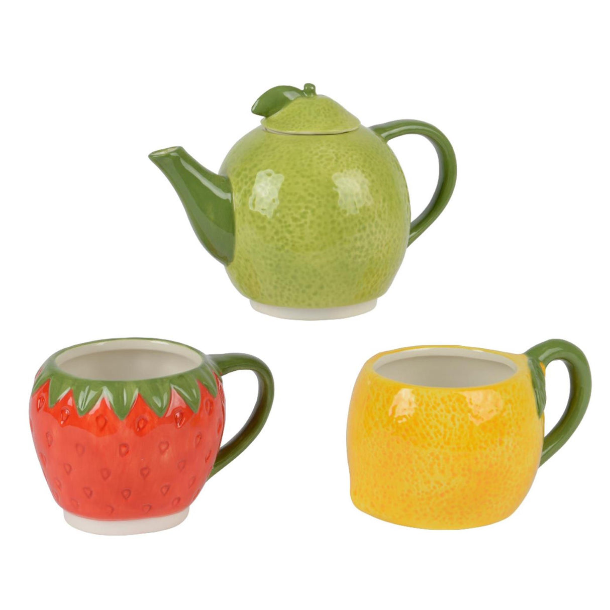 Decoris theeset fruit dolomiet h24cm 3-delig