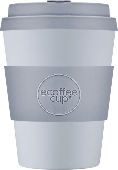 Ecoffee cup glittertind pla - koffiebeker to go 350 ml - lila siliconen
