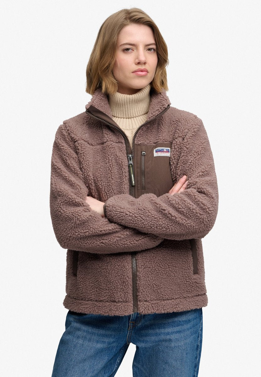 Superdry - heritage zip through fleece - dames - hoodies
